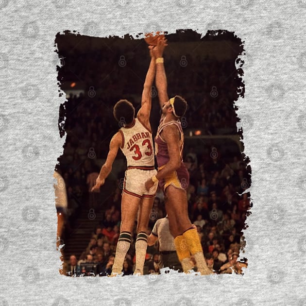 Wilt Chamberlain vs Kareem Abdul Jabbar, The Battle of The NBA Gods by Omeshshopart